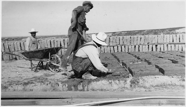 Adobe brick production