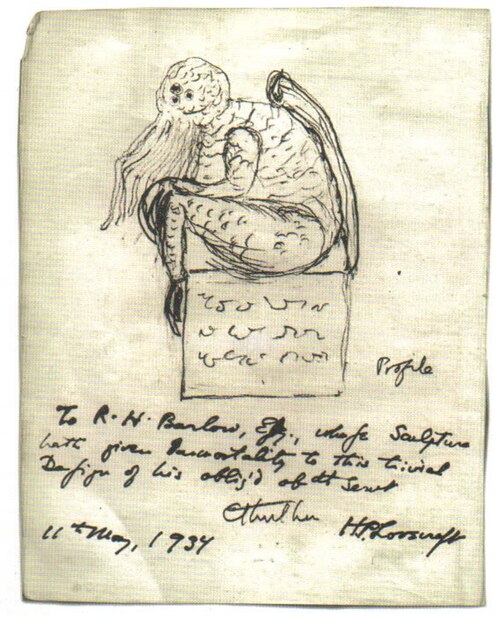 Lovecraft's sketch of Cthulhu